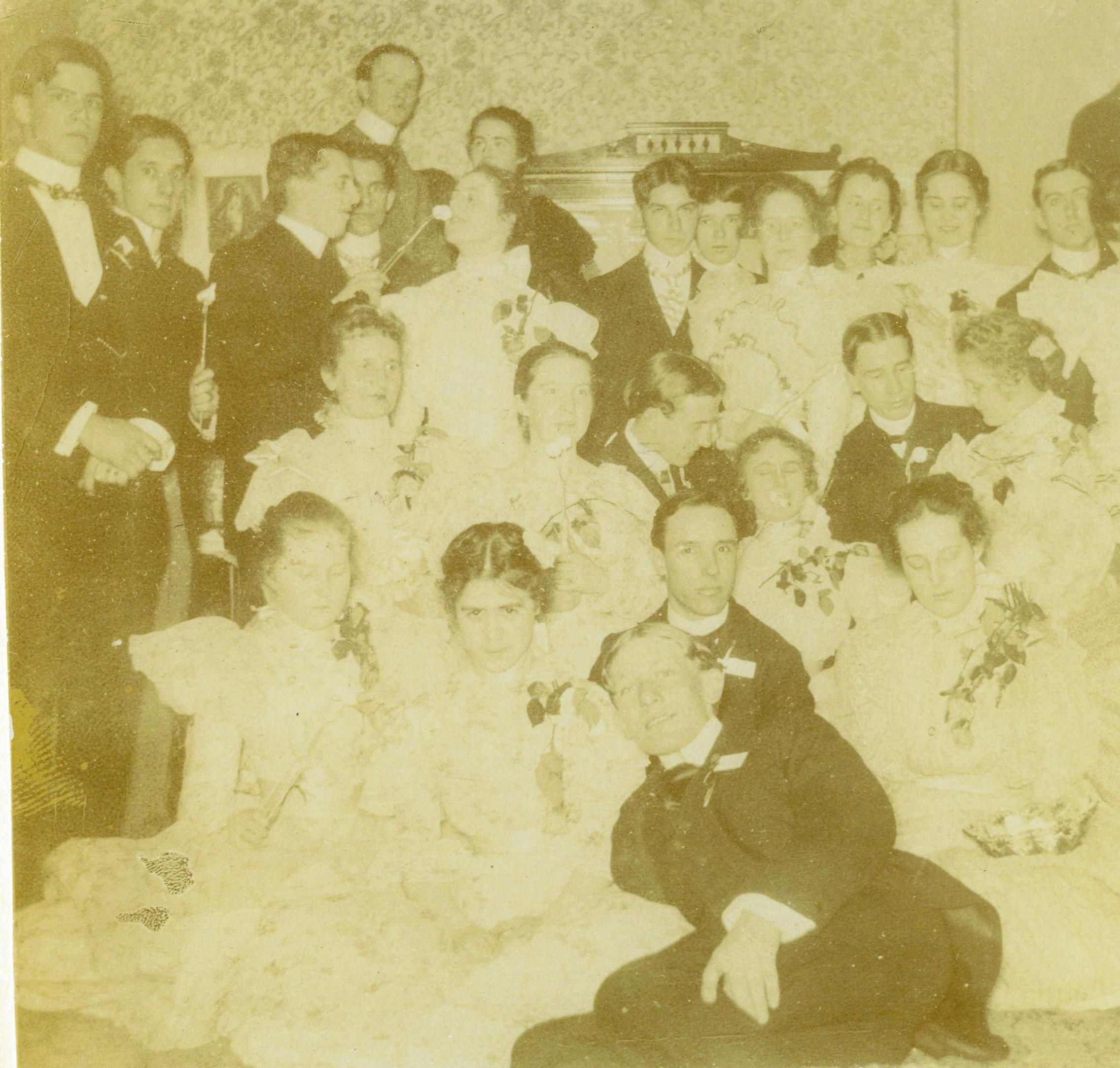Marsh Mallow toasting party, 1890. Courtesy Lake Forest Academy Archives.