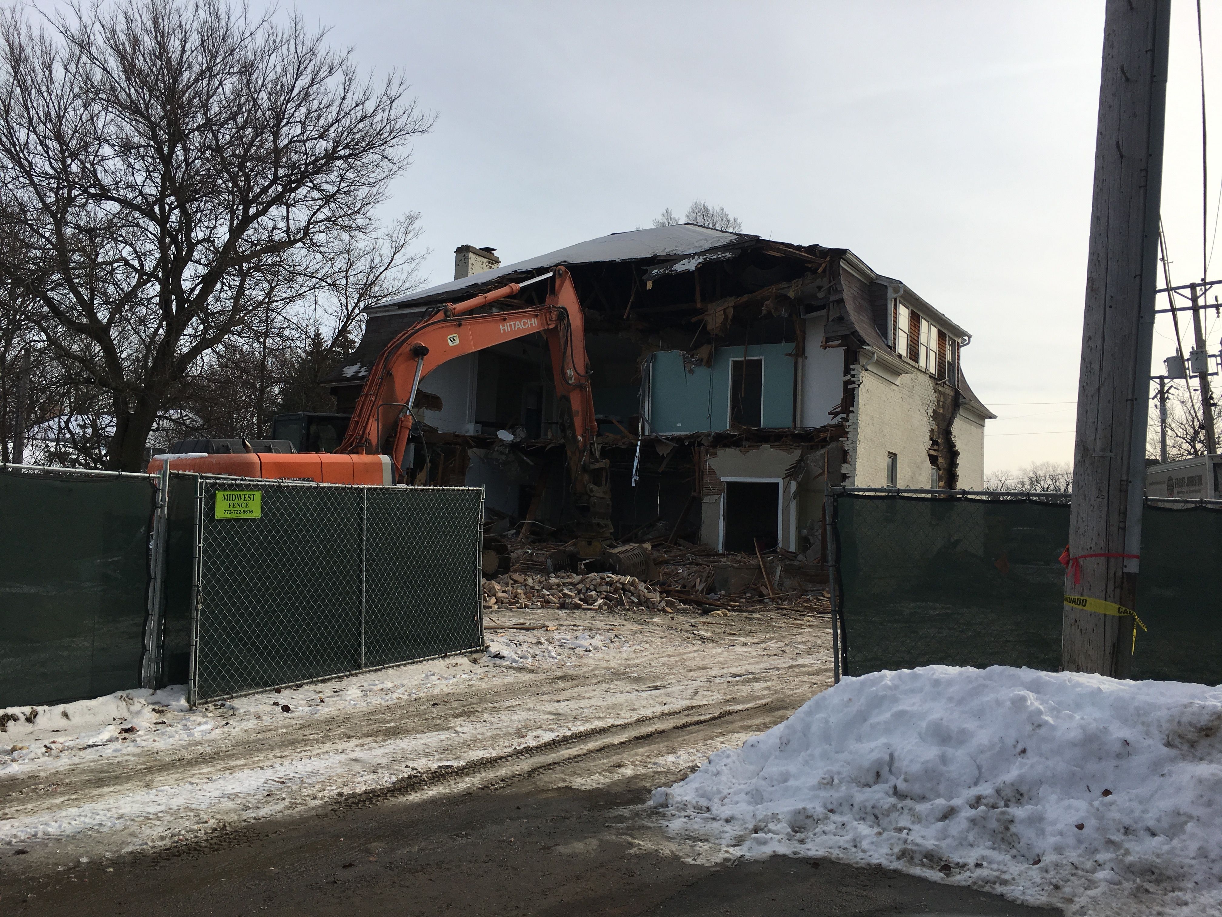 Demolition of 361 E. Westminster, January 2018.