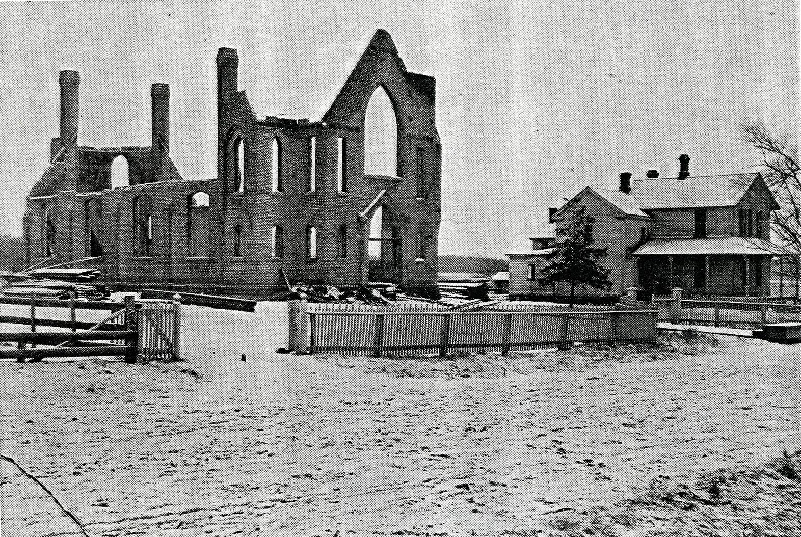 The church after the 1908 fire.