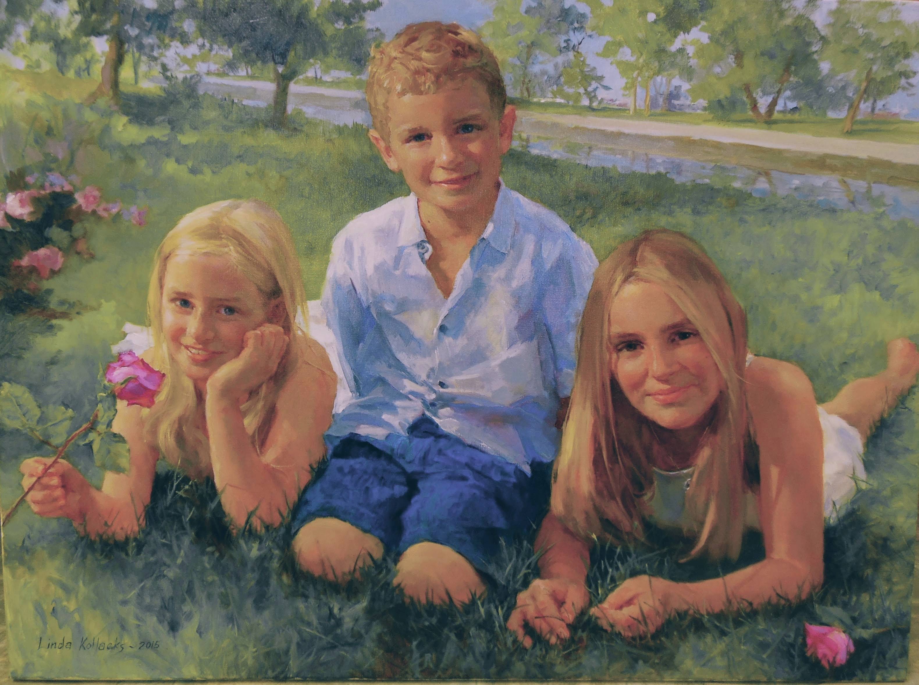 Fischer children, o/c by Linda Kollacks