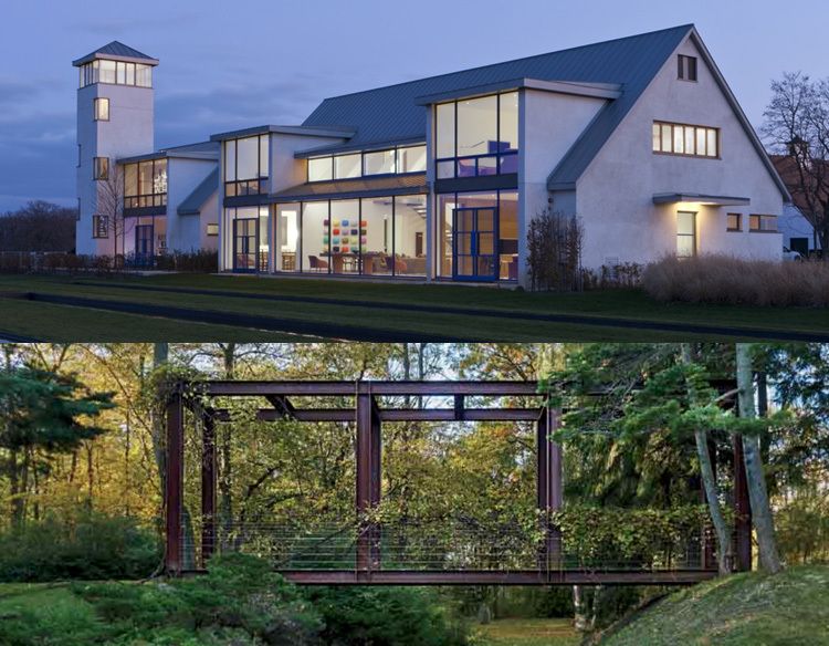Crab Tree Farm, Summer House and Pedestrian Bridge, 1996. Photos courtesy of William Zbaran.