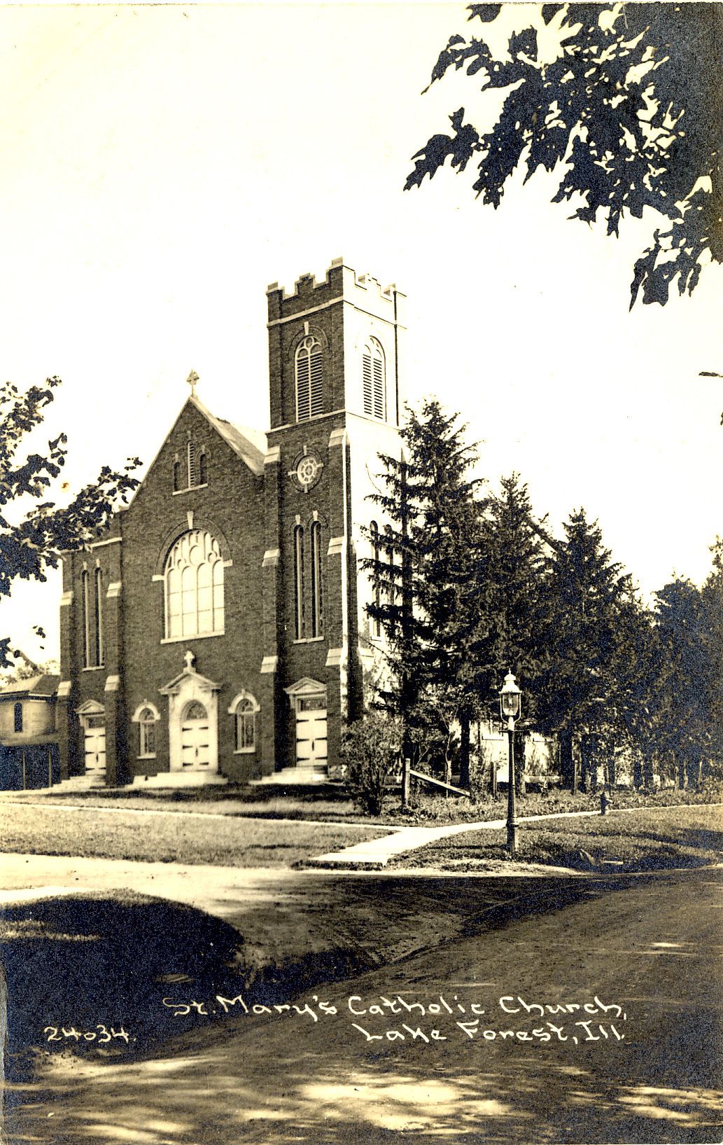 The new brick church, c. 1910.