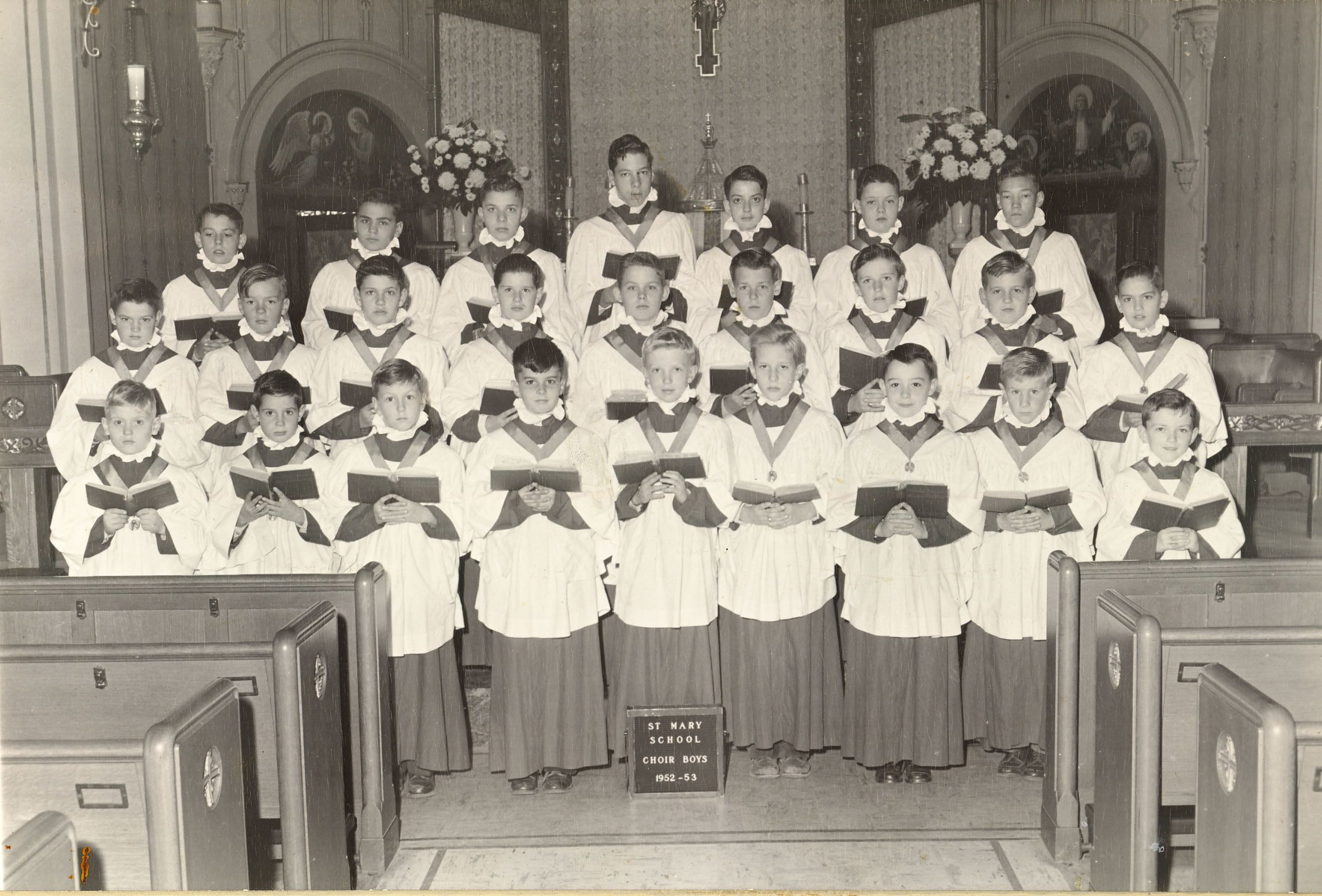 Boys choir of St. Mary's School, 1952.