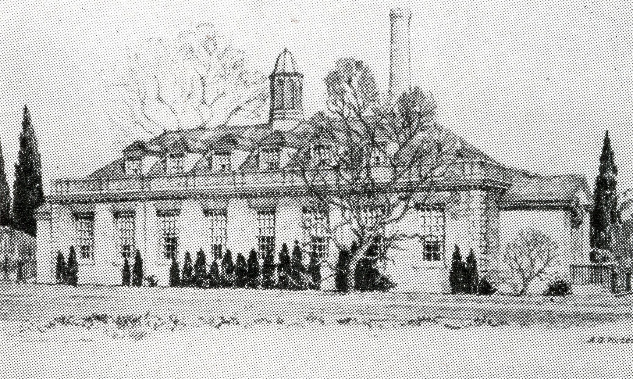 1929 drawing, Dickinson Hall.